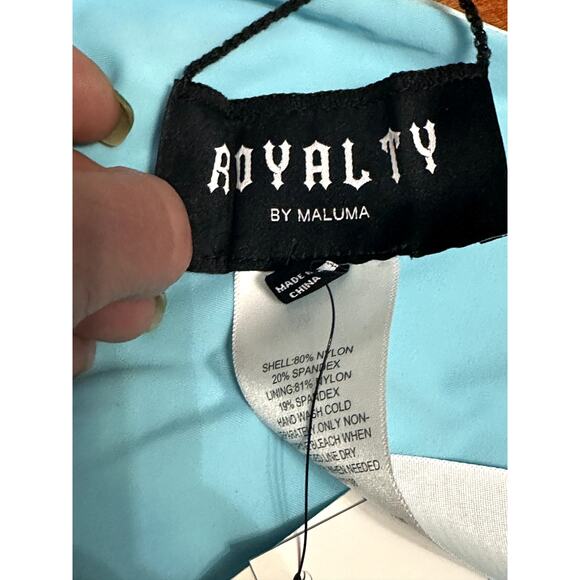 Royalty By Maluma Bikini Bottoms Cheeky Cut Camo Print High Quality Blue XL NWT - Picture 8 of 10